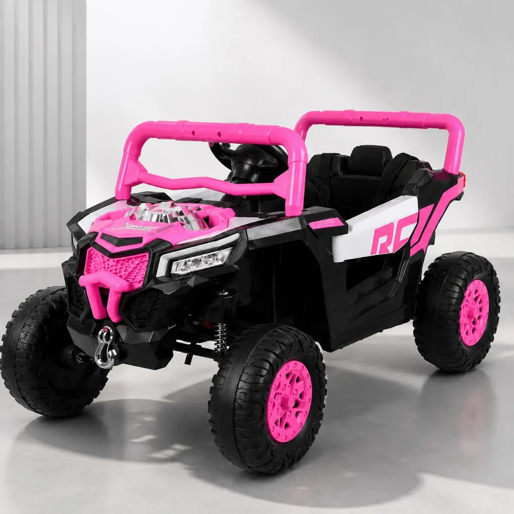 Kids 12V 4.5Ah Rechargeable Battery Powered Ride-On Car with Remote Control, Swing Function, Built-in Music Player, Horn, 4-Wheel Suspension, Seat Belt, 66 lbs Capacity, Gift for Boys and Girls Ages 3-6