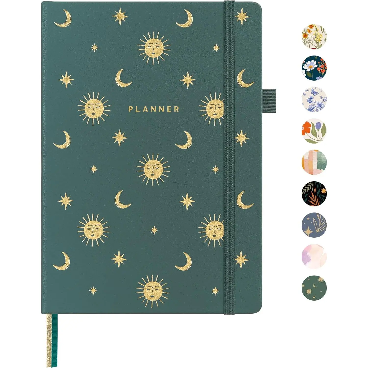 And   Undated Academic Planner, Weekly & Monthly Planner with Goal & Habit , A5 Hardcover, Celestial Green