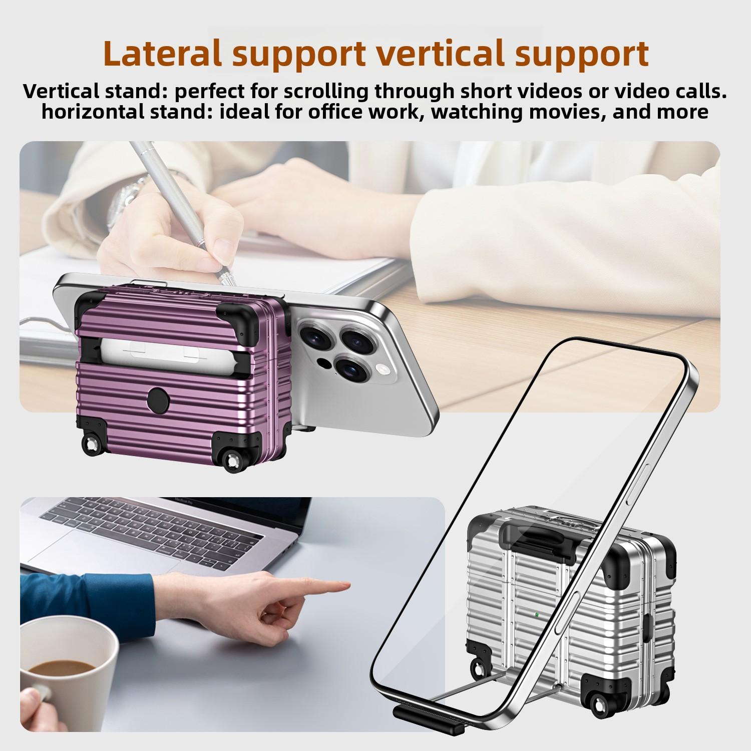 AirPods Case for AirPods 4th Generation, AirPods Pro 2, AirPods Pro 3, Shockproof Suitcase Luggage Design Protective Cover with Built-in Phone Stand, Lockable, Support Horizontal & Vertical StandAirPods Case for AirPods 4th Generation, AirPods Pro 2, AirP AirPods Case for AirPods 4th Generation, AirPods Pro 2, AirPods Pro 3, Shockproof Suitcase Luggage Design Protective Cover with Built-in Phone Stand, Lockable, Support Horizontal & Vertical StandAirPods Case for AirPods 4th Generation, AirPods Pro 2, AirP