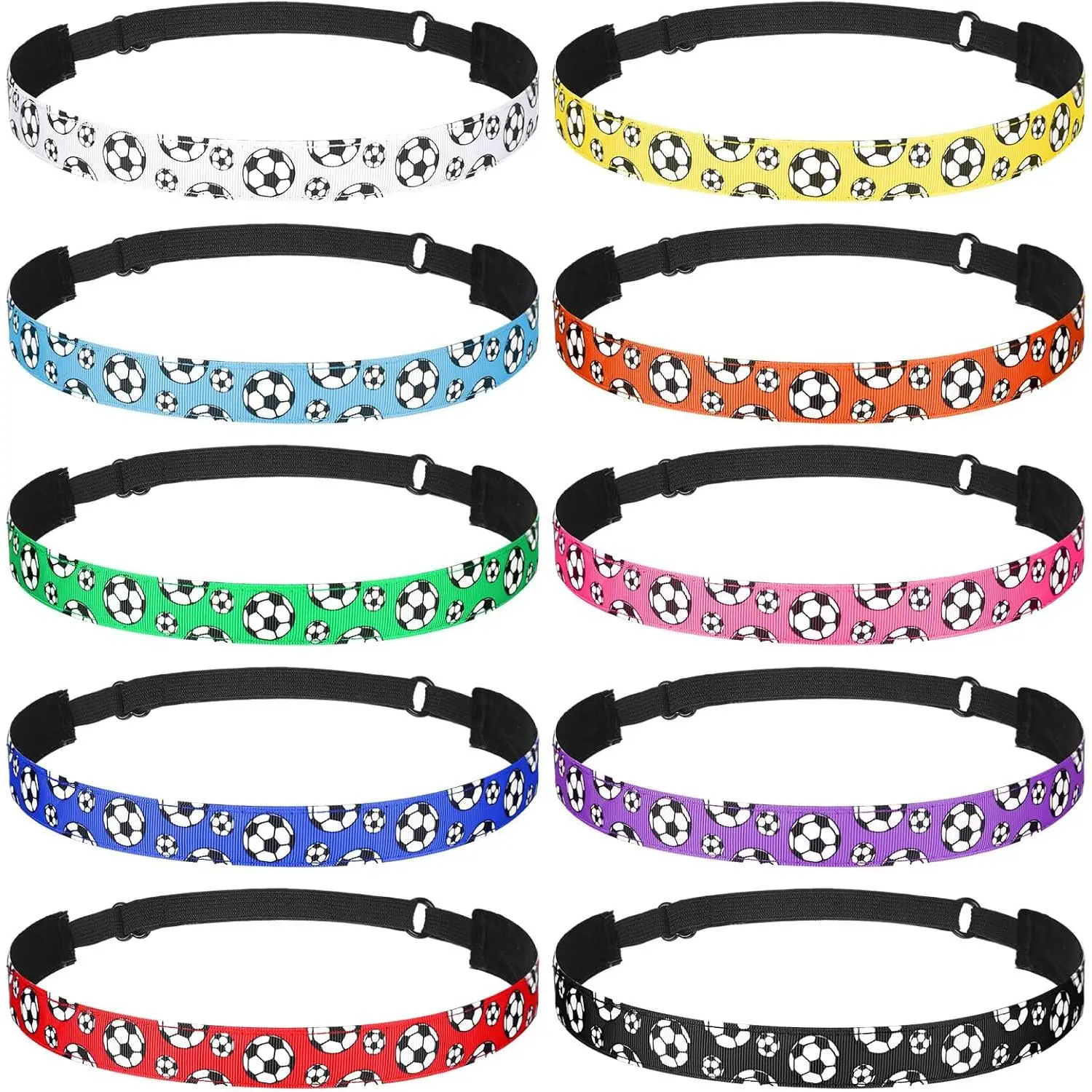 10 count  Headbands for Girls Non Slip Basketball Soccer Adjustable Elastic Headbands  Hairband Gifts for Girls Women Hair Accessories