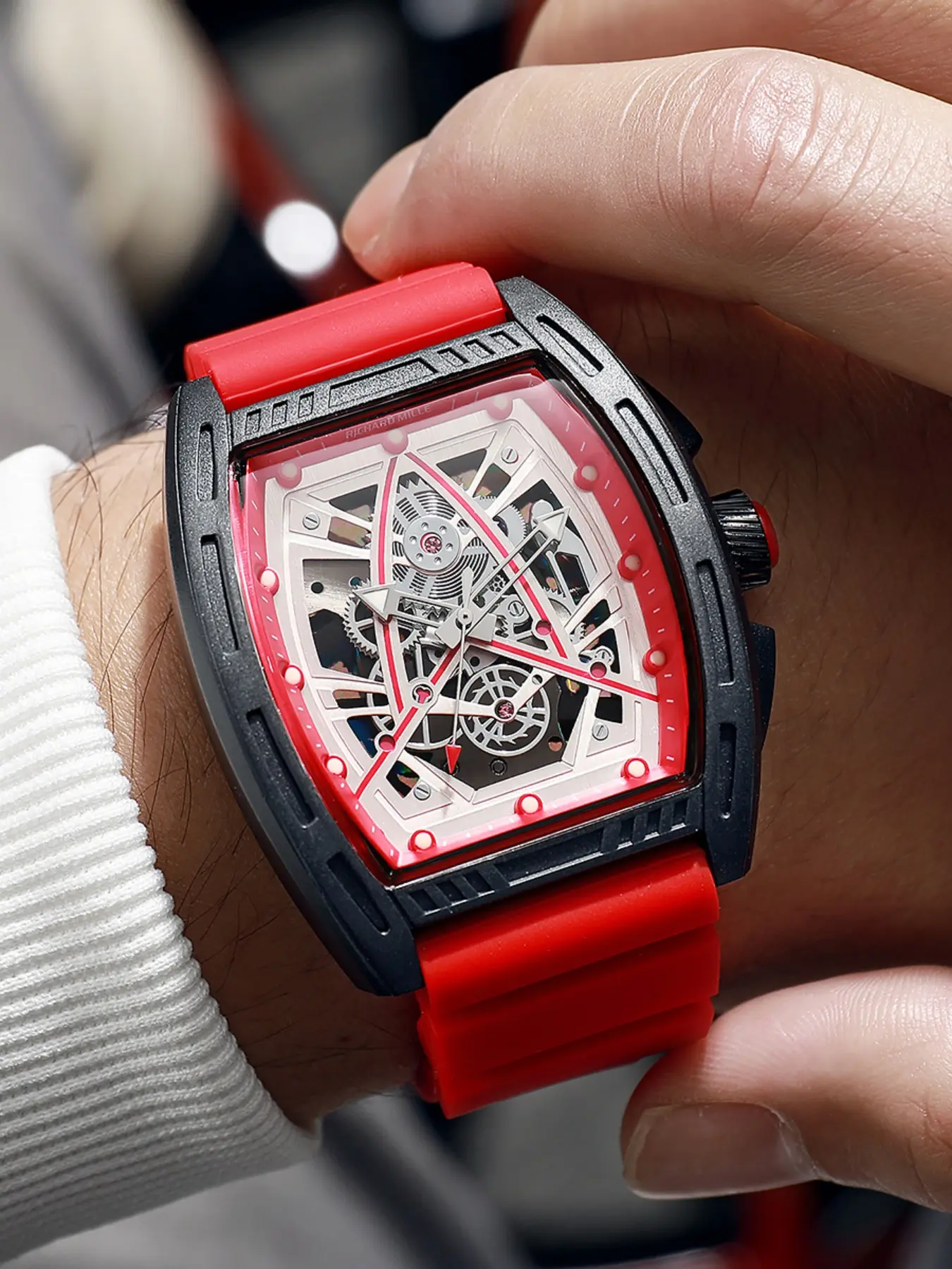 Men's Fashion Hollow Out Mechanical Watch, Strap Quartz Analog Watch, Perfect Gift for Father's Day, Valentine's Day, Christmas