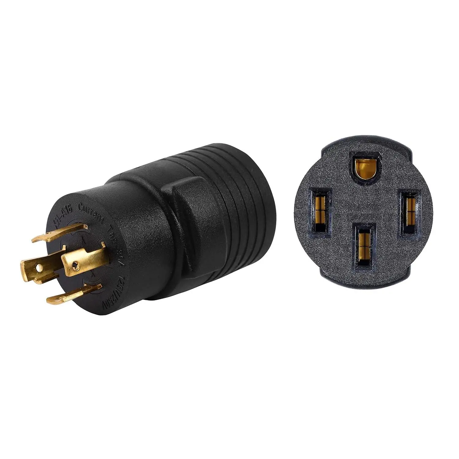 Compact Universal Adapter Plugs, NEMA L14-30P 30A Twist Lock 4-Prong Male Plug to 14-50R 50A 4-Prong Female Receptacle Power Cord, 120V/240V, for Generator, RV