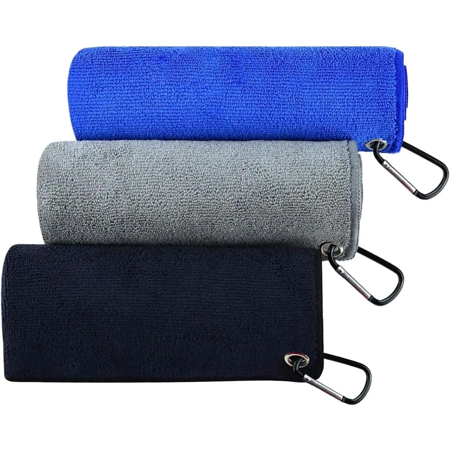 Fishing Towel with Clip 16x16 Inches Bigger Size Soft Quick-Drying Microfiber Towel for Fishing Sports Fitness Camping Workout Blue Grey Black