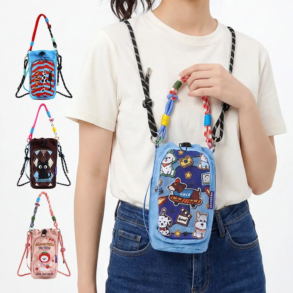 Women's Dopamine Cartoon Prints Nylon Blend Single-Shoulder Gym Bag - Cute, Versatile Outdoor Hiking Tote for Water Bottle, Phone, Trendy Everyday Carry
