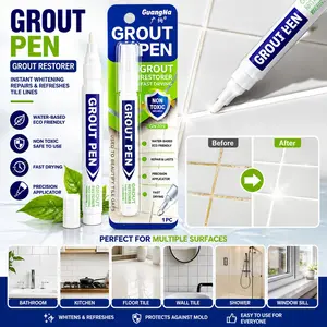 Waterproof Tile Grout Pen, Non Toxic, Eco Friendly, Colorant & Sealer Marker, Bathroom Wall Floor Decor Repair, Beauty Joint Filler, Tile Paint Marking Pen, Sealant, Adhesives
