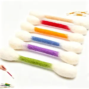 6 Pack Qtip Cotton Swab Cat Toys with Catnip, Interactive Kitty Kick Sticks, Durable Sturdy Teething Chew Toys for Cats Kittens, Cat Lovers Gift