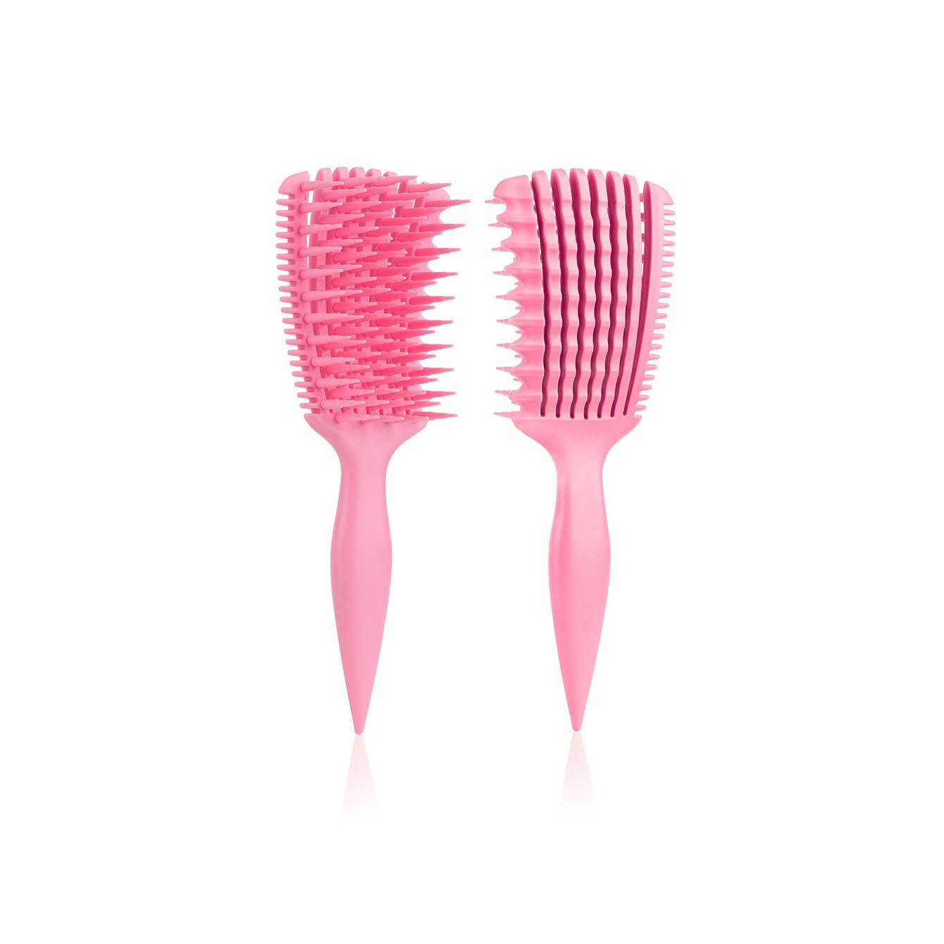 Soft Elastic Bristle Brush, Dry & Wet Use Hair Comb, Easy Detangling & Curl Care, Home Wet Combing, Smooth Curls, Hair Styling Combs