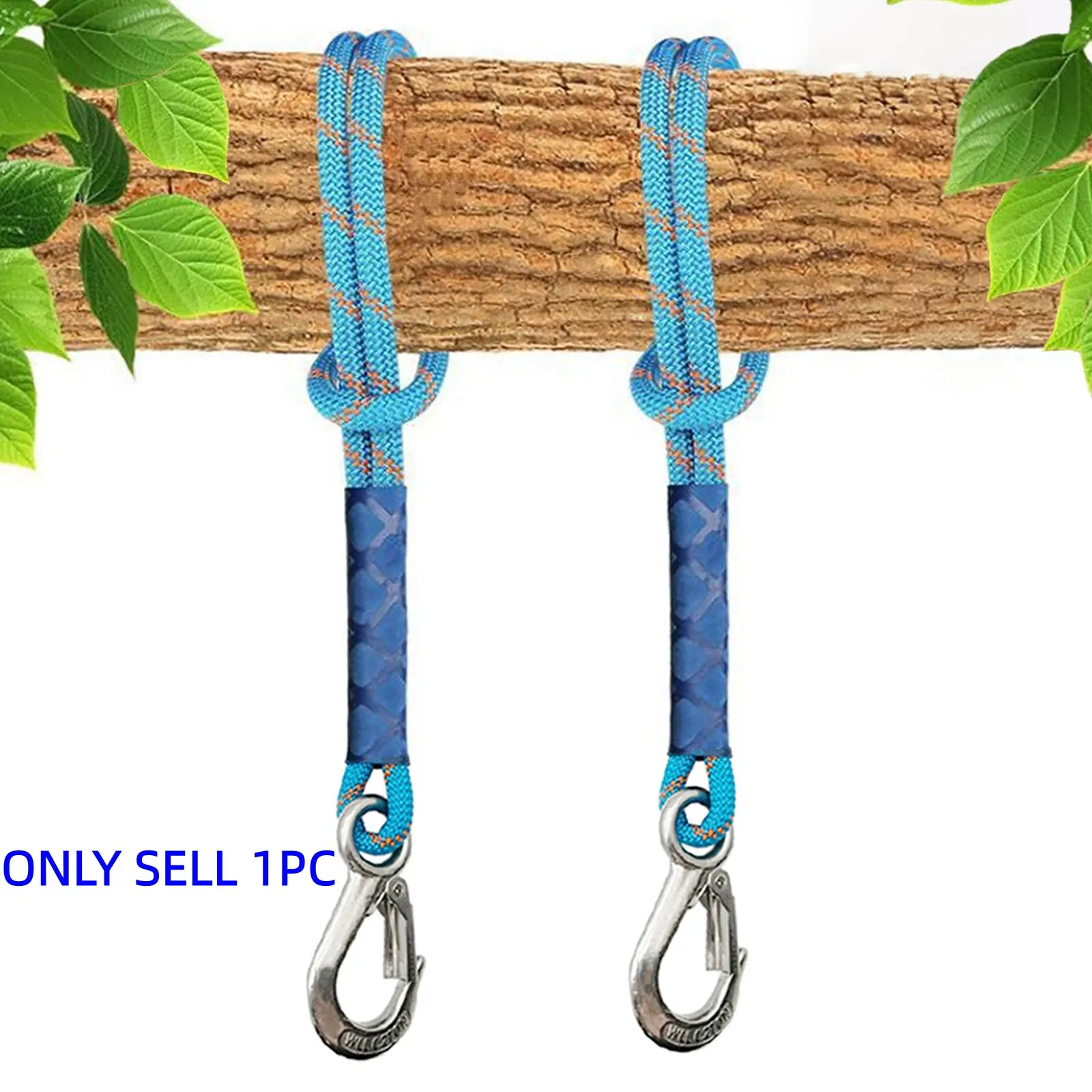 Outdoor Stainless Steel Hook Swing Rope, Hammock Chair Connector Strap, Yoga Hammock Tie Suspension Rope, Durable Outdoor Gear Attachment