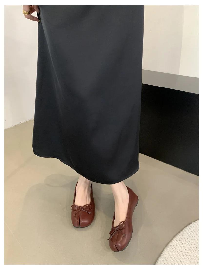 New Women Flats Soft Ballet Shoes Slip On Loafers Soft Moccasins Tabi Ninja Casual Shoes Mujer Ladies Shoes Bow Knot Mujer