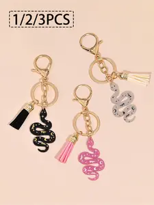 Snake Keychain with Fringe, Fashion Backpack Charm, Handbag Pendant Decor, Wallet Accessory, Couple Bag Gift, Teen Girls, Women, College Students