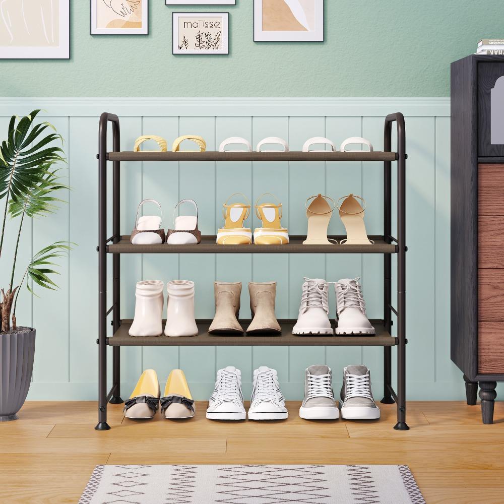 SUOERNUO Adjustable Shoe Rack - 2-5 Tier Steel Organizer! Holds 8-20 pairs of shoes, boots, or sneakers. Non-slip, tool-free assembly, space-saving for small spaces. Durable & easy to clean—perfect for homes, dorms, or offices