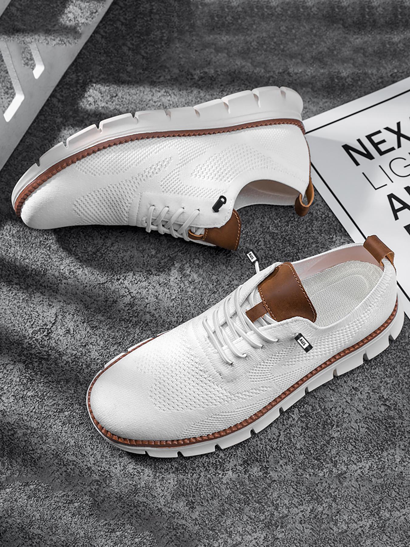 Men's Business Casual Lace Up Low Top Sneakers, Breathable Comfortable Sports Running Shoes, Male All-match Round Toe Shoes for Daily Wear, Athletic Shoes, Runner Athletic Shoe