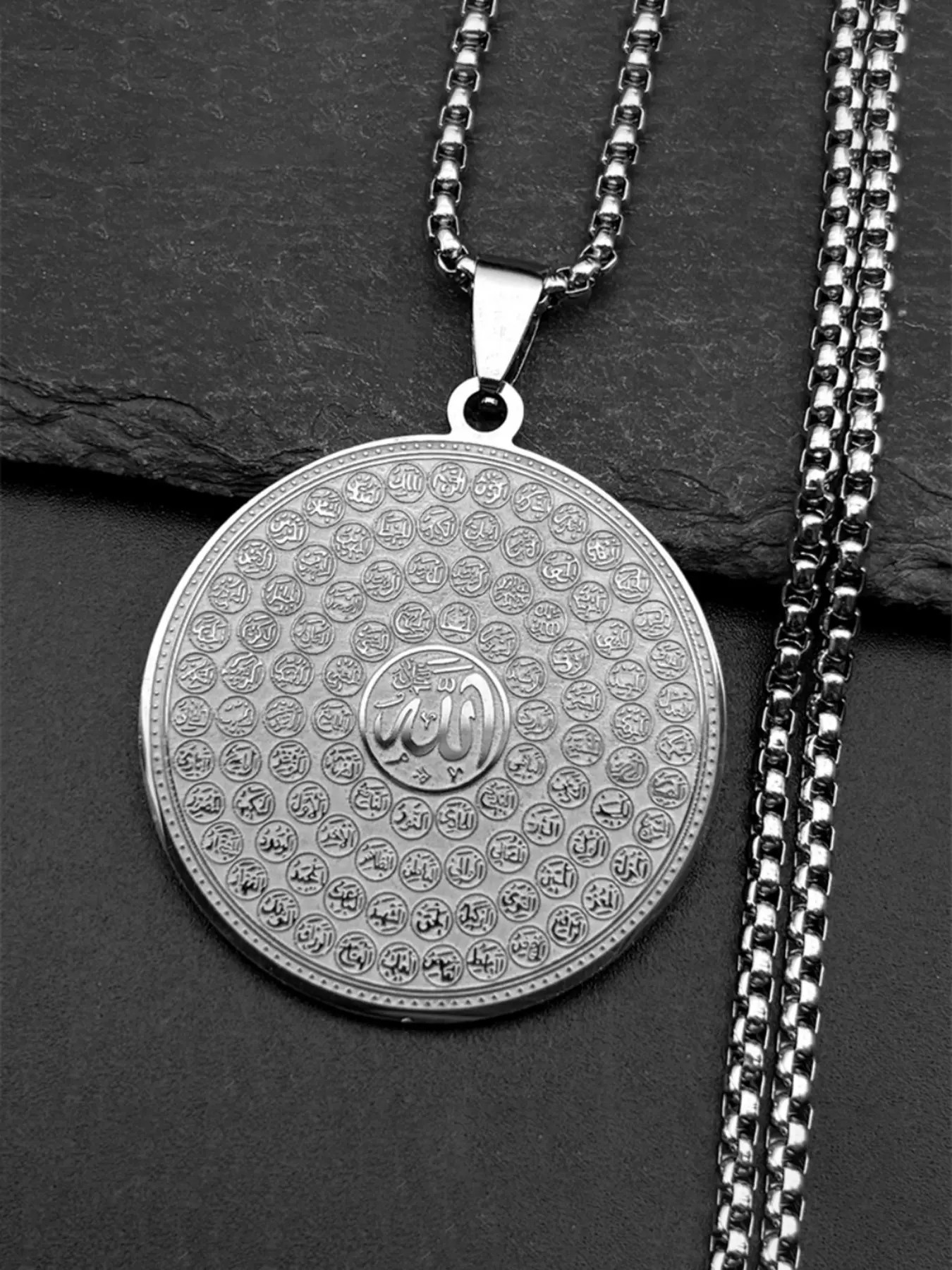 Allah Quran Arabic 99 Names Pendant Necklaces Women Men Stainless Steel Gold Color Islam Muslim Necklace Chains Punk