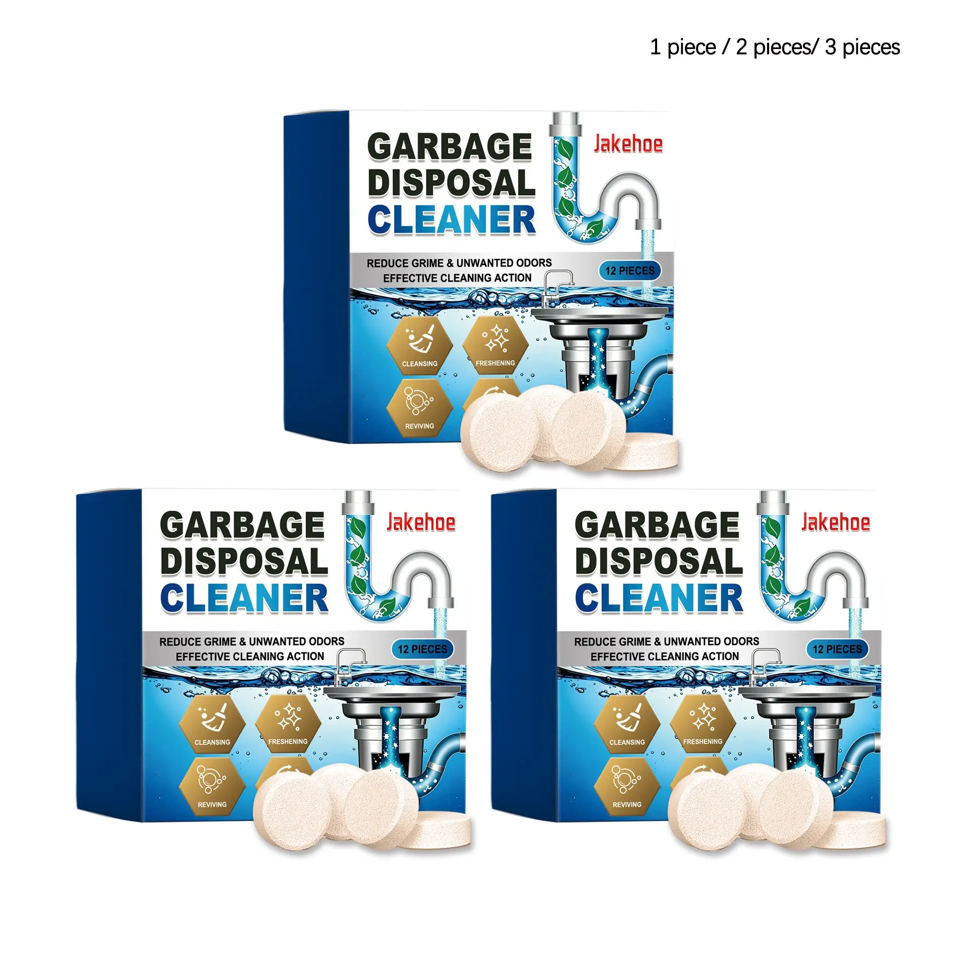 Garbage Disposal Cleaner Tablets (12/24/36 Pieces), Daily Odor Removal, Convenient Home Use, Fresh Scent Care Tablets