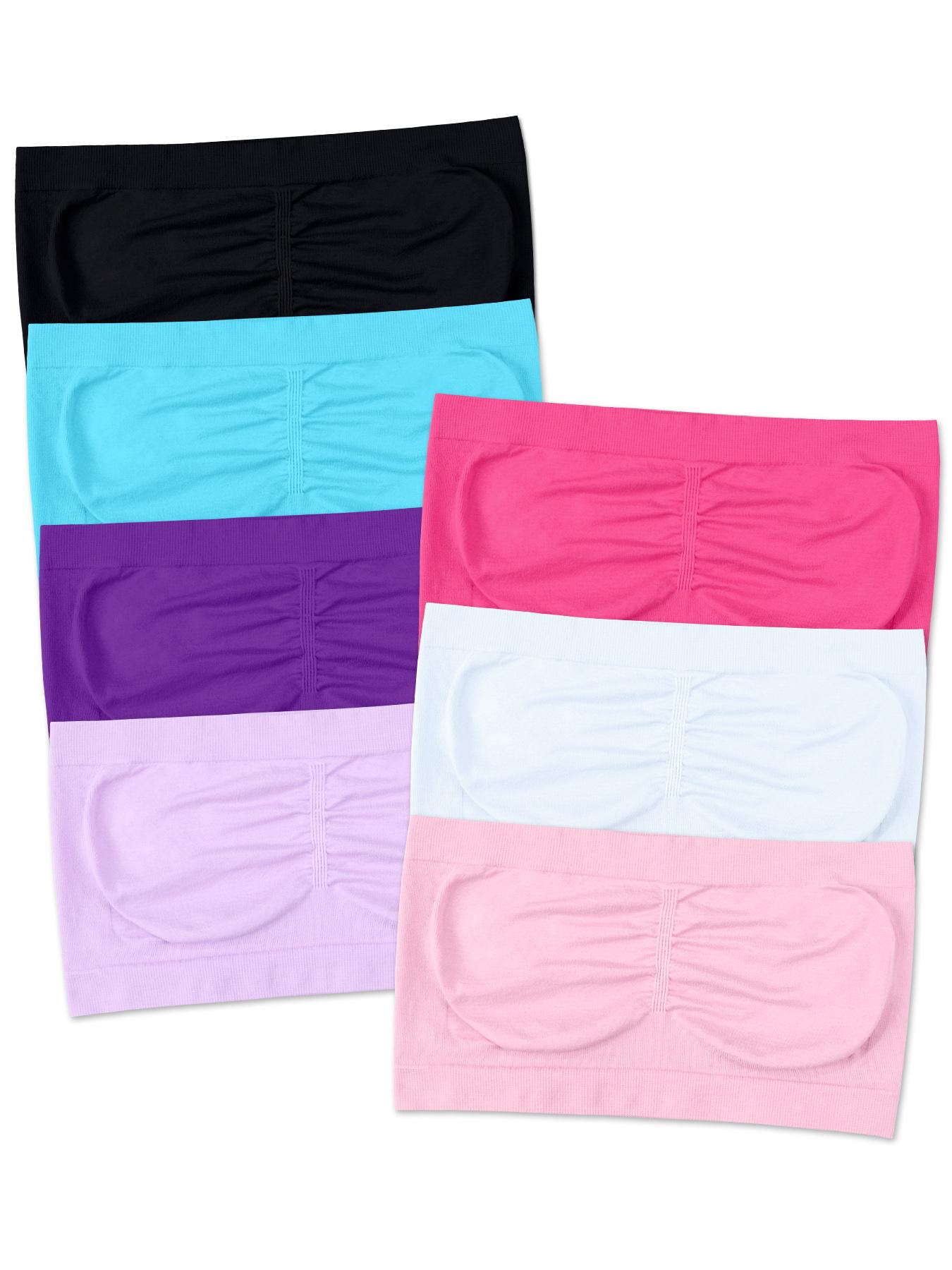 Women's Solid Ruched Wireless Bandeau Bra, Minimalist Breathable Comfortable Seamless Bra, Women's Lingerie for All Seasons, Clothing, Underwear, Wireless Seamless Bras