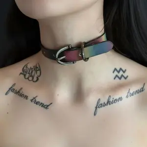 Y2K Style Color-Changing Soft Leather Choker Necklace