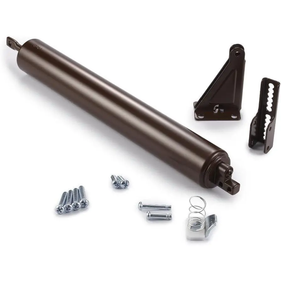 1730 Heavy Duty Pneumatic Screen & Storm Door Closer Replacement, 10.5in L x 1.5in W x 1.5in H, Adjustable Speed, Smooth Close, Easy Install, Brown