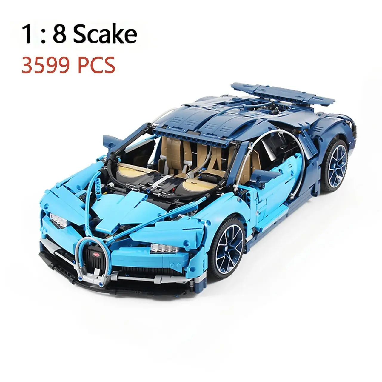 Moc Car Model 42083 Building Set, DIY Building Block, 3599 Pieces 1:8 Scale, Mechanical Assembly, Christmas Gift for Boys, Birthday Party Gift, Building Blocks Set