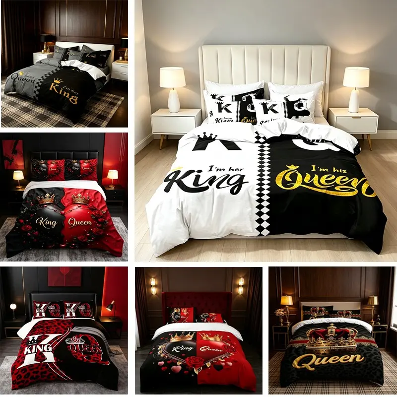 Luxurious Royal Bedding Set for Couples, Soft Durable Fabric with Invisible Zipper, Romantic Master Bedroom Atmosphere, Multiple Classic Patterns Available