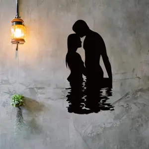 Versatile 1pc Romantic Couple Metal Wall Art Anniversary Gift for Him and Her Stylish Home Decoration Adding Personalized Touch to Living Room Bedroom or Office Wall Sculptures for Various Decor Styles Decorative Plaque
