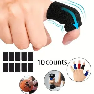 Finger Compression Band, 10pcs Durable PA Material Breathable Nylon Finger Sleeve, Finger Protector Support Finger Stability for Men & Women, Universal Fit, Intense Workouts Sports & Outdoor Accessories