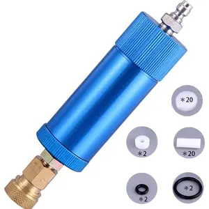 Creation Core High Pressure PCP Hand Pump Air Filter Water-Oil Sparator with Female and Male Quick Connect for High Pressure Air Compressor Pump 30Mpa Blue
