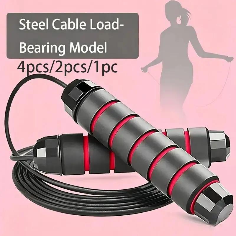 Economical Durable Wire Jump Rope, Adjustable Bearing Design, Non-Slip Sponge Handle, Adult Fitness Gear, Unisex Jump Rope, Skipping Ropes, Sports Equipment