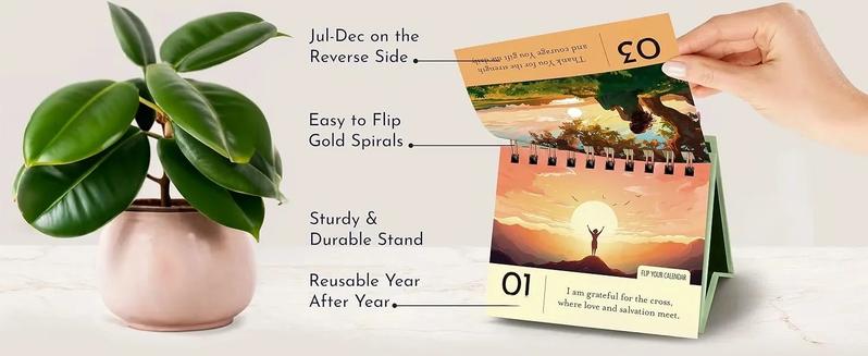 Inspirational Desk Calendar with Prayers, Blessings, and Devotions – Christian Gifts, Religious and Spiritual Gifts for Women, Christian Desk Decor, Inspirational Gifts