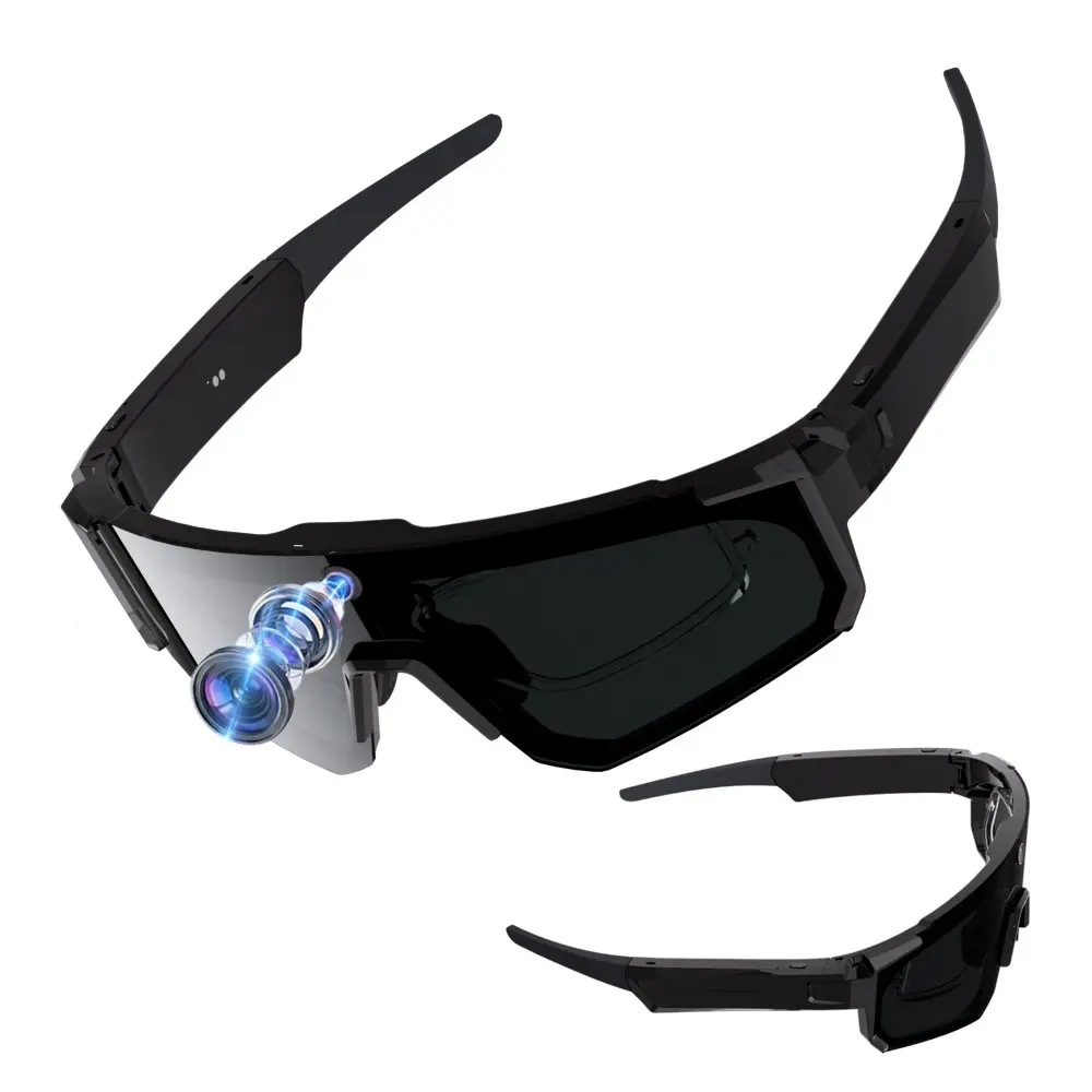 Sport AI Smart Glasses with Camera,8MP Camera, One Click Photo Video Shooting, Hands-free Recording,4GB Storage, Build-in Myopia Inner Frame,Bluetooth Call ,Music Playback ,AI  Real Time Translation, 260Mah Battery, IP64 Waterproof