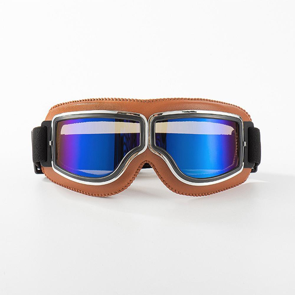 Men's Retro Style Harley Motorcycle Sunglasses UV400 Windpro of Cycling And Skiing protective and Dustproof Goggles  Leather Frame  To Be Used With Helmet