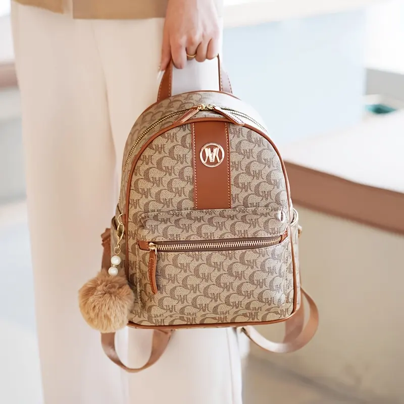 Women's PU Convertible Handbag & Backpack - Adjustable Detachable Strap Shoulder Bag with Zipper Closure, / Suitable for School, Work, Commute, Bookbag Organizer, Multi-Use Carry for Laptop/Tablet
