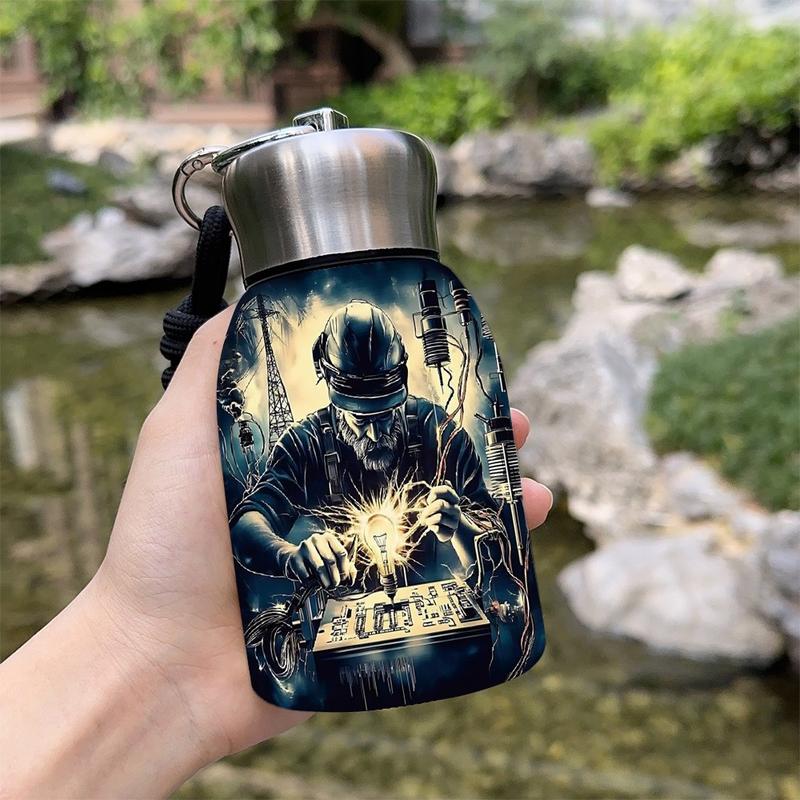 1pc 10.5oz Stainless Steel Tumbler - Leak-Proof, Insulated, Reusable, Hand Wash Only, Chic & Practical, **Master of Current Art Design**, Ideal for Office, Camping or Holidays, Perfect Holiday Gift Item, Durable Drinkware, Office Essentials