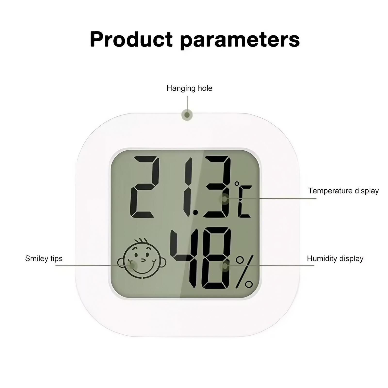 Mini Digital LCD Display Thermometer, 1 Count High Accuracy Temperature Sensor, Batteries Powered Household Humidity Meter, Indoor Temperature Measuring Instrument