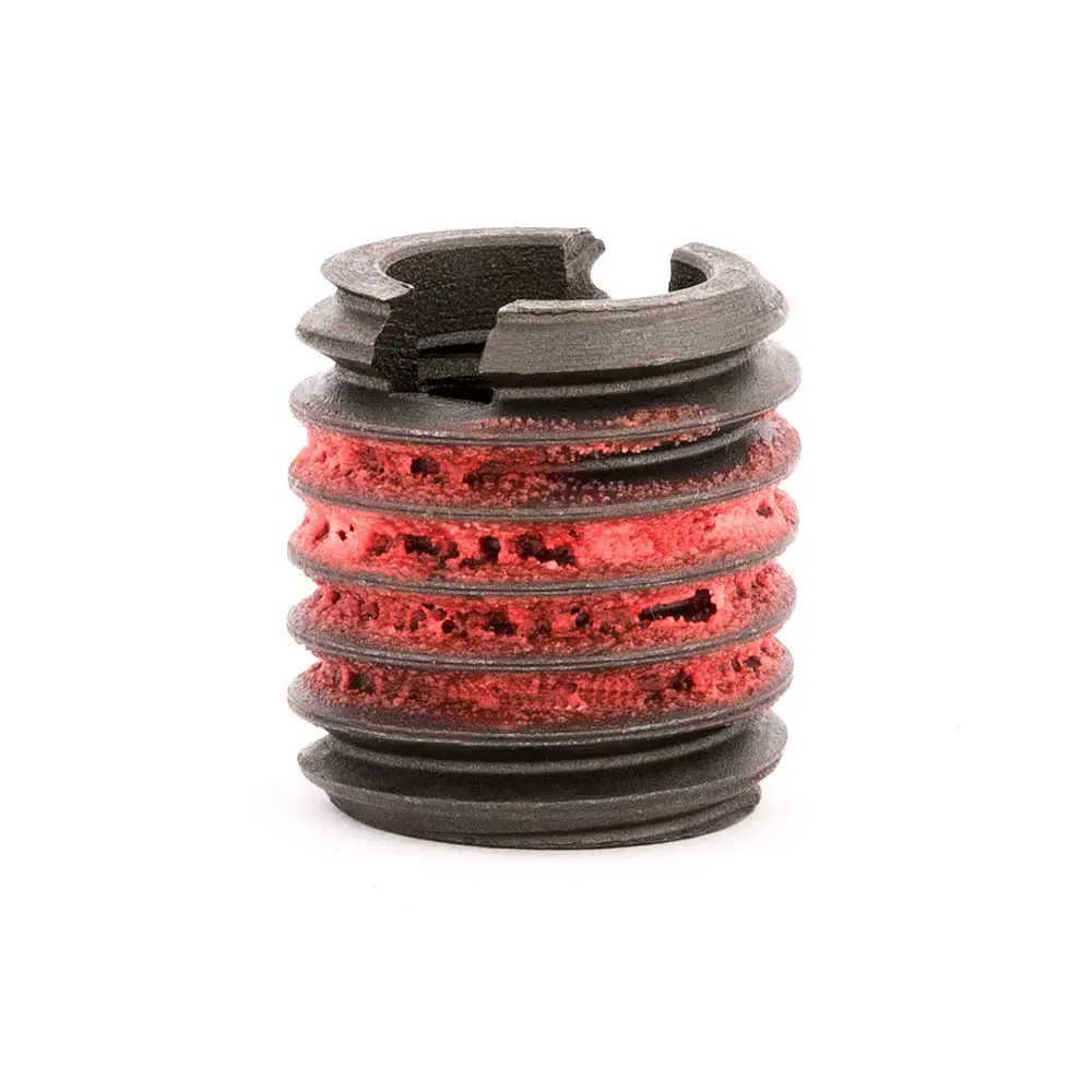 Threaded Insert for Metal 12L14 Carbon Steel Thread Inserts 3/8-16 Internal Threads, 5/8-11 External Threads, 0.656 Length, Pack of 5
