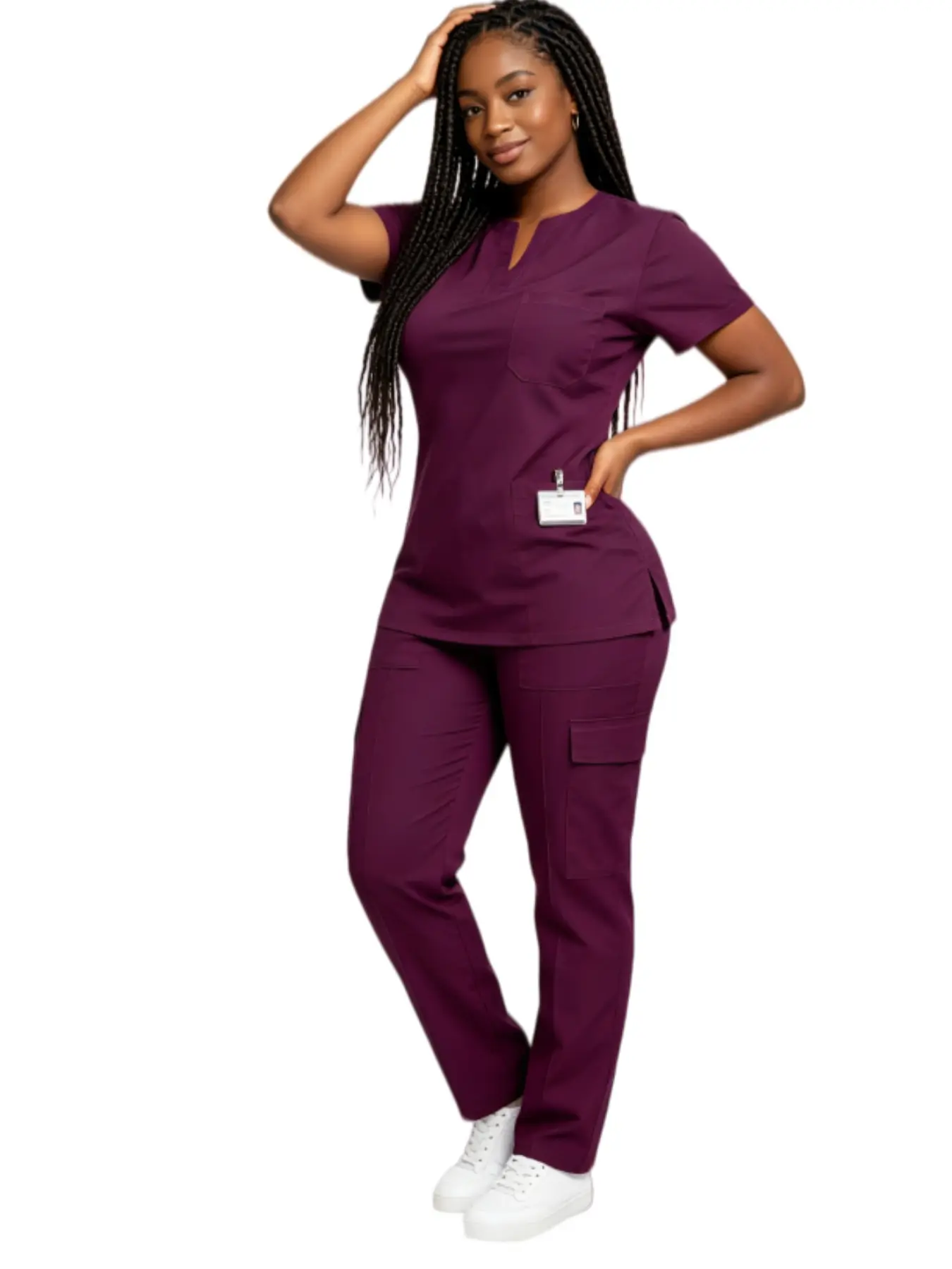 Soft Breathable Multi Pockets Scrub Suit Veterinary Work Uniform Clinic Pet Hospital Staff Daily Outfit Workwear