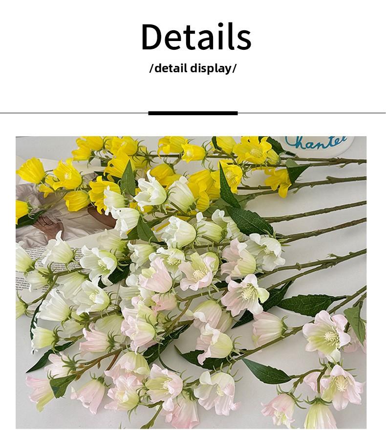 Long-stemmed wind chime flowers, artificial lilies of the valley, fake flowers for home decoration, living room and dining table decor, wedding hall floral arrangements