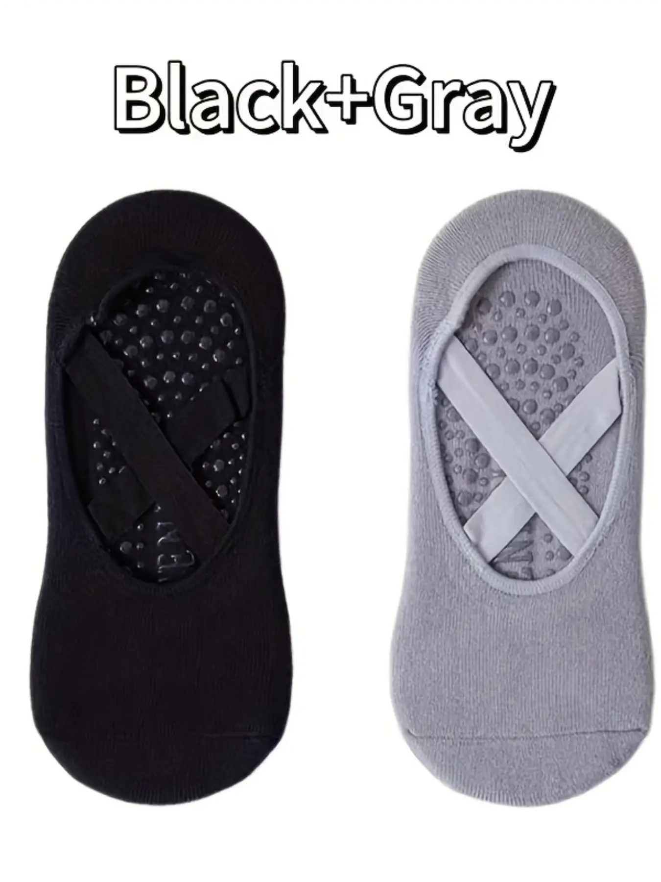Women's No Show Socks, 2/3 Pairs Non Slip Silicone Grip Ankle Sports Socks, Anti-Slip Yoga Pilates Socks for Dance Fitness Indoor Floor Workout