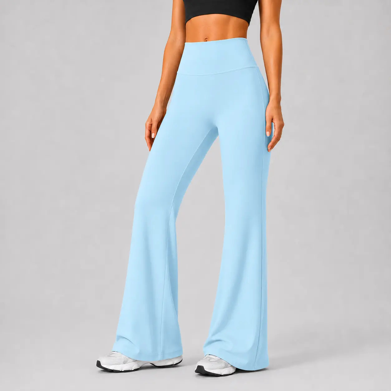 Women’s High-Waisted Flare Yoga Pants - No Front Seam, Soft Stretch, Tummy Control Wide Leg, Fitness Gym Clothes, Sporty Sports Bottoms, Elasticity Super-Flexible High-Waisted Butt Scrunch Sweatpants for Workout & Lounge, Gym Bottoms, Workout Wear