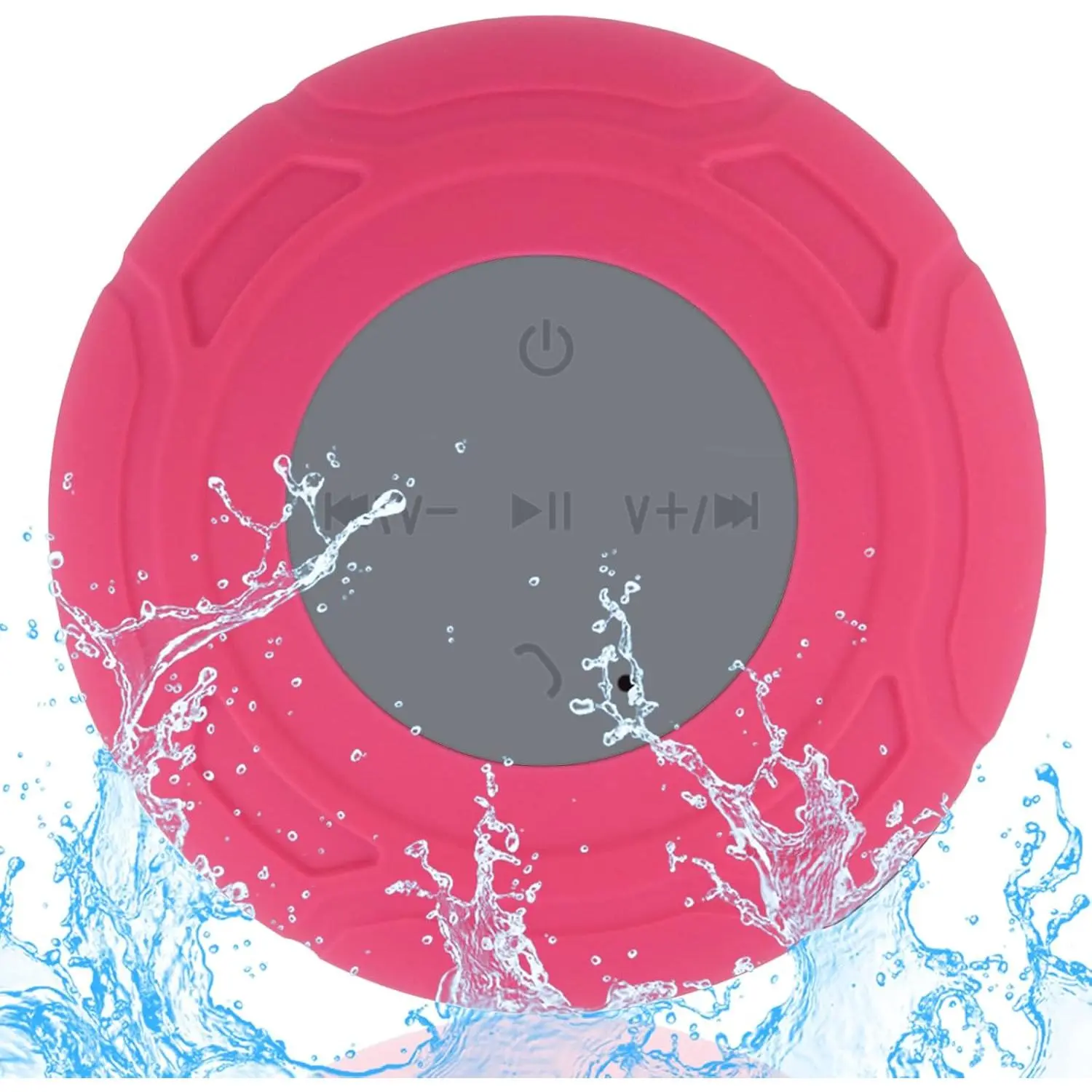 Shower Speaker Portable  Water-Resistant Speaker Suction Cup,-in Mic Gifts for  Speakerphone Bathroom Kitchen - Red