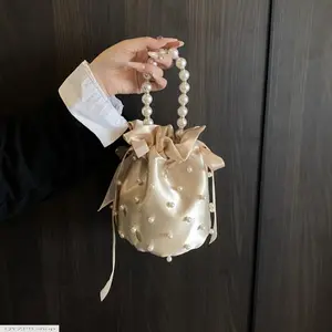 2026 Trendy Pearl Bucket Bag for Women, Fashion Crossbody Purse & Shoulder Handbag, Elegant Beaded Designer-Inspired Tote, Lightweight Mini Bag for Travel, Party, Date Night, Wedding, Gift Idea