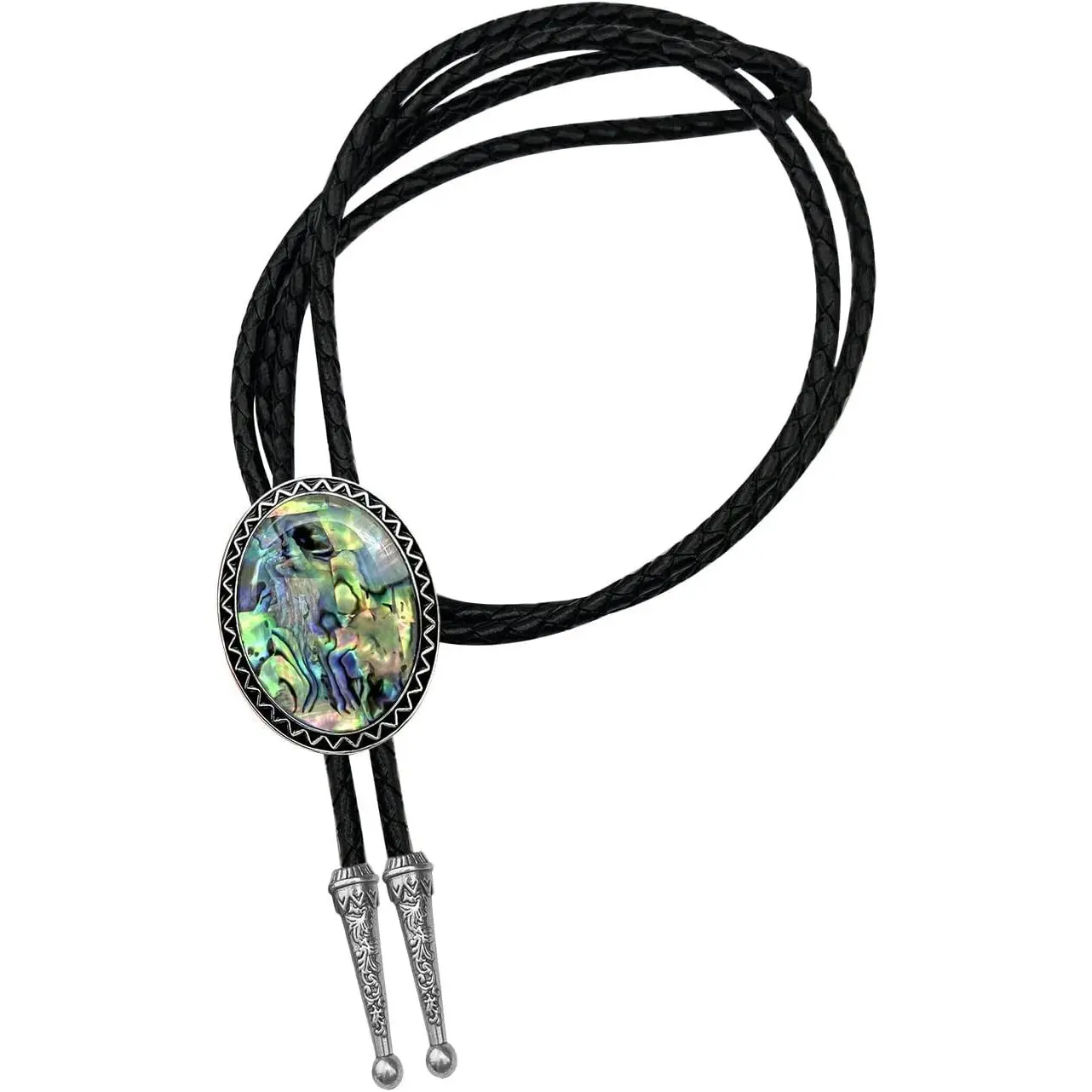 Bolo Tie Native Western Cowboy Hand-woven Leather Bola Tie Necktie for Men Women(Gift)