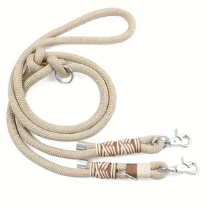 Non-Customized Hands-Free Dual Dog Leash - Adjustable, Stain-Resistant Nylon Waist Belt, Detachable Leads for Running & Walking, Comfort Fit for Small to Large Breeds
