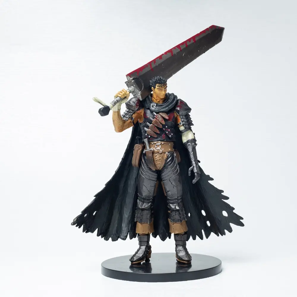 Guts Black Swordsman Anime Collectible Figure 24cm Berserk PVC Statue With Dragonslayer Sword Collectible