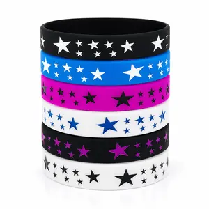 Star Pattern Bangle  Set for Women Girls, Wide Lightweight Colorful Wristbands, Cute Y2K Style  for Daily Wear Party Gift