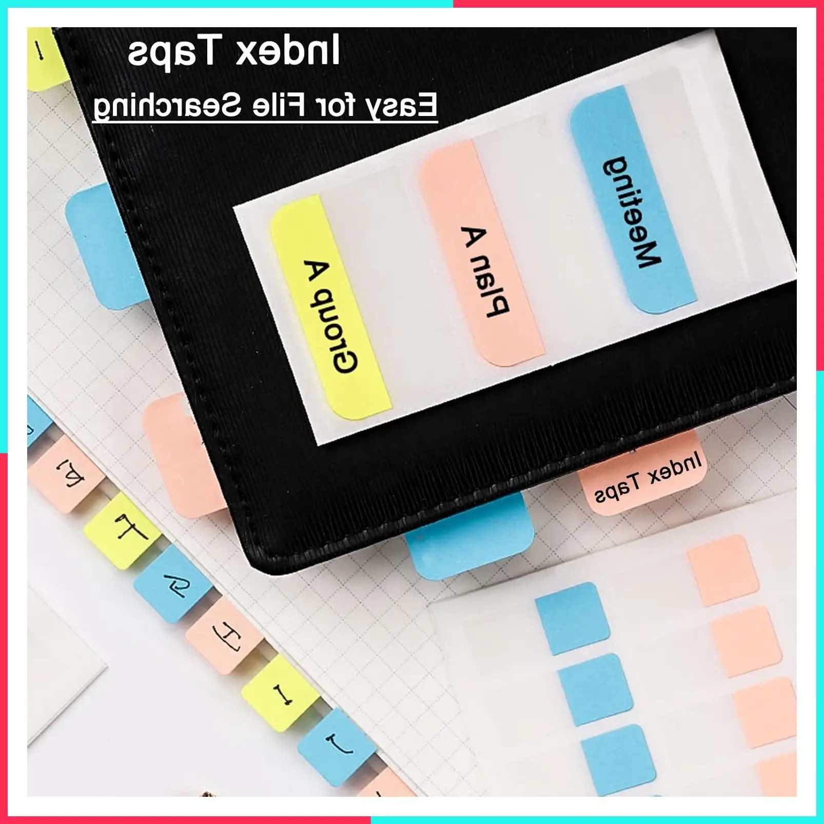 100 Pack Clear Plastic L-Type Document Sleeves, Copy Safe Project Pockets for US Letter & A4 Paper, Transparent Folders with 30 Index Tabs