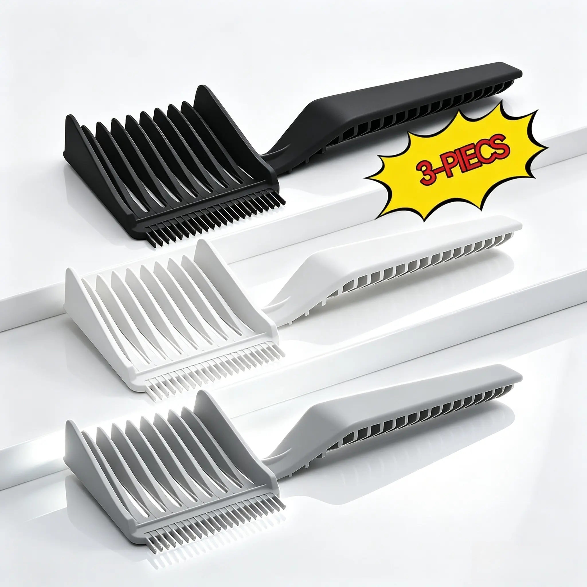 Hair Positioning Shaping Comb, Fade Trimming Styling Comb, Salon Barber Fade Cut Comb, Curved Limit Comb For Hairline & Edge Professional Barber Tool, Precision Styling Tools