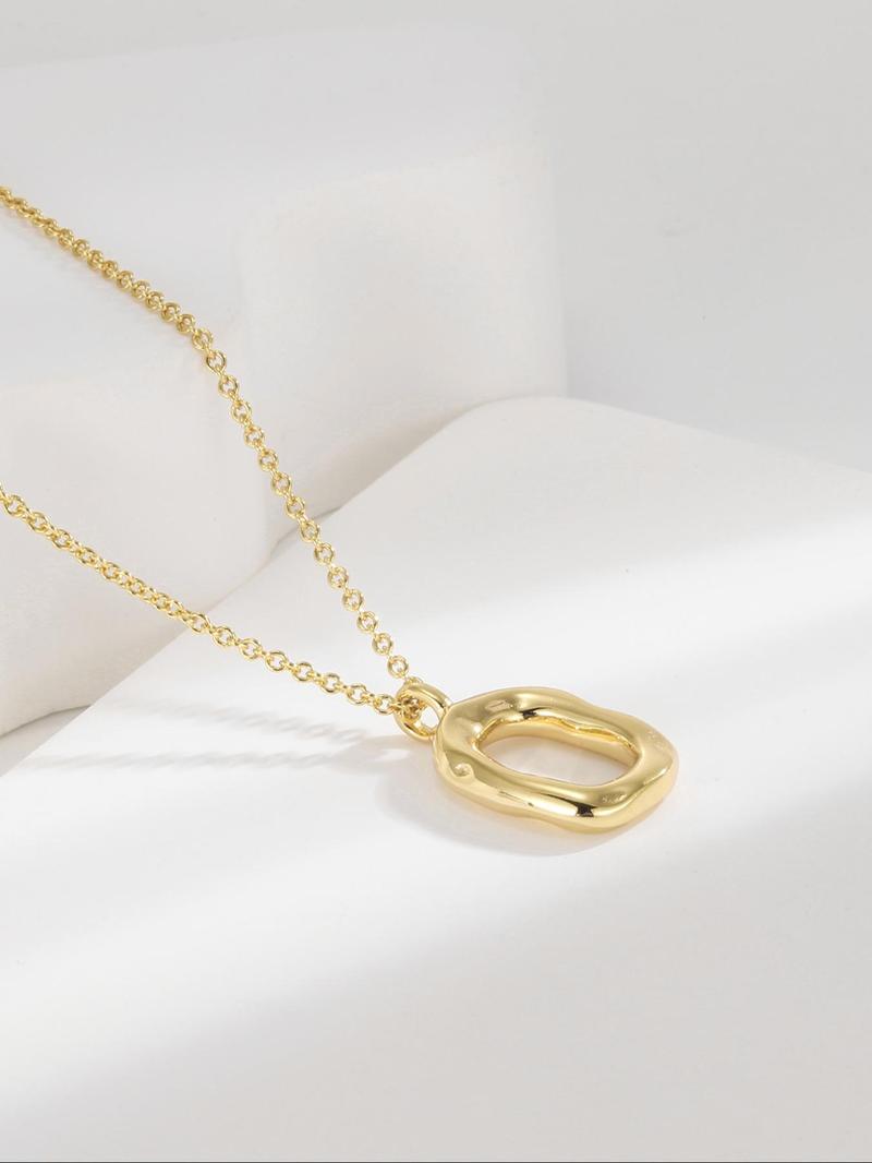 Women's Elegant Oval Shaped Pendant Necklace, Fashion Jewelry for Party, Daily Clothing Decor, Trendy All-match & Exquisite Jewelry for Birthday Gift