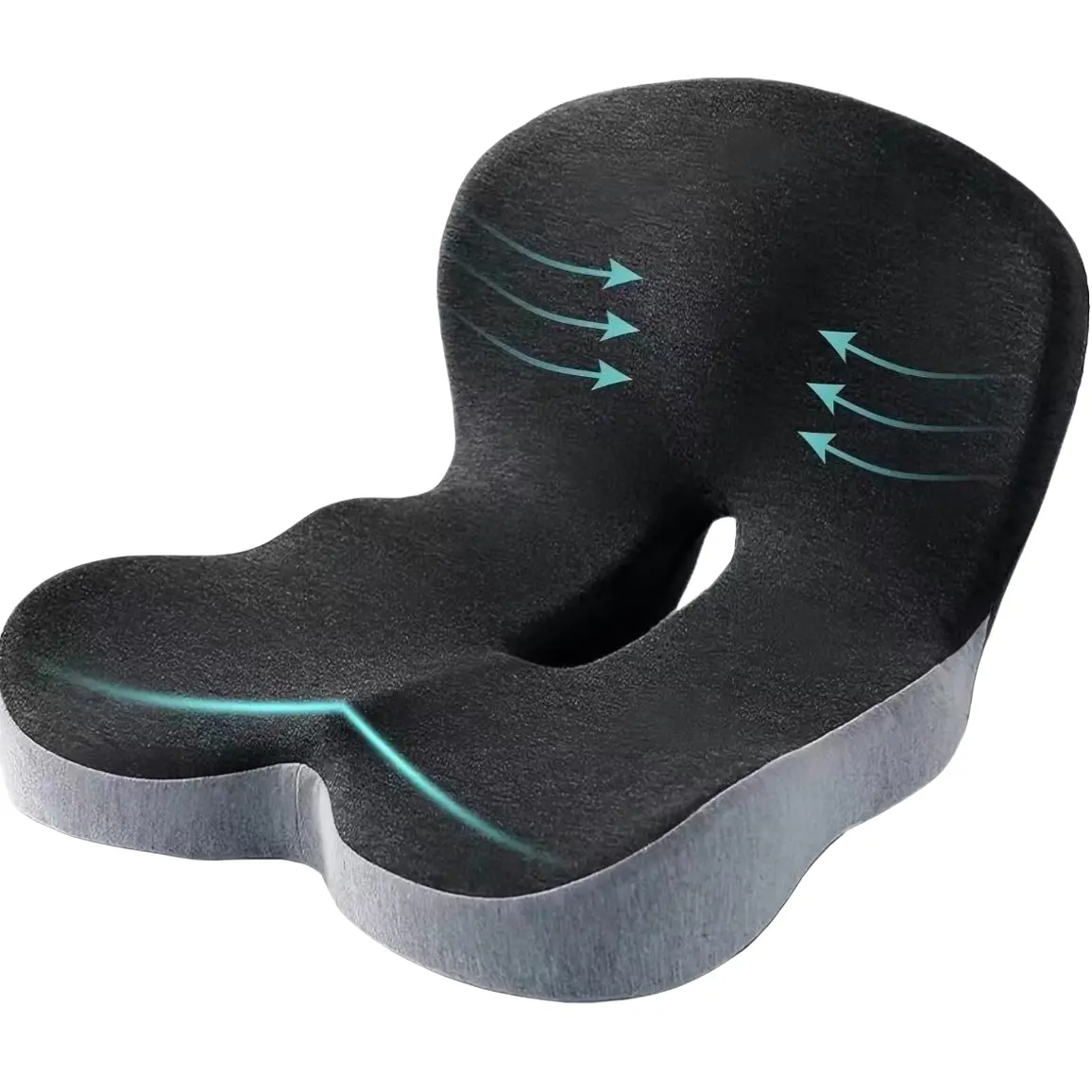 Memory Foam Seat Cushion, Ergonomic Back Support, Relieves Sciatica Pain, Ideal for Long Drives, Office Work, Dormitory Use, Essential