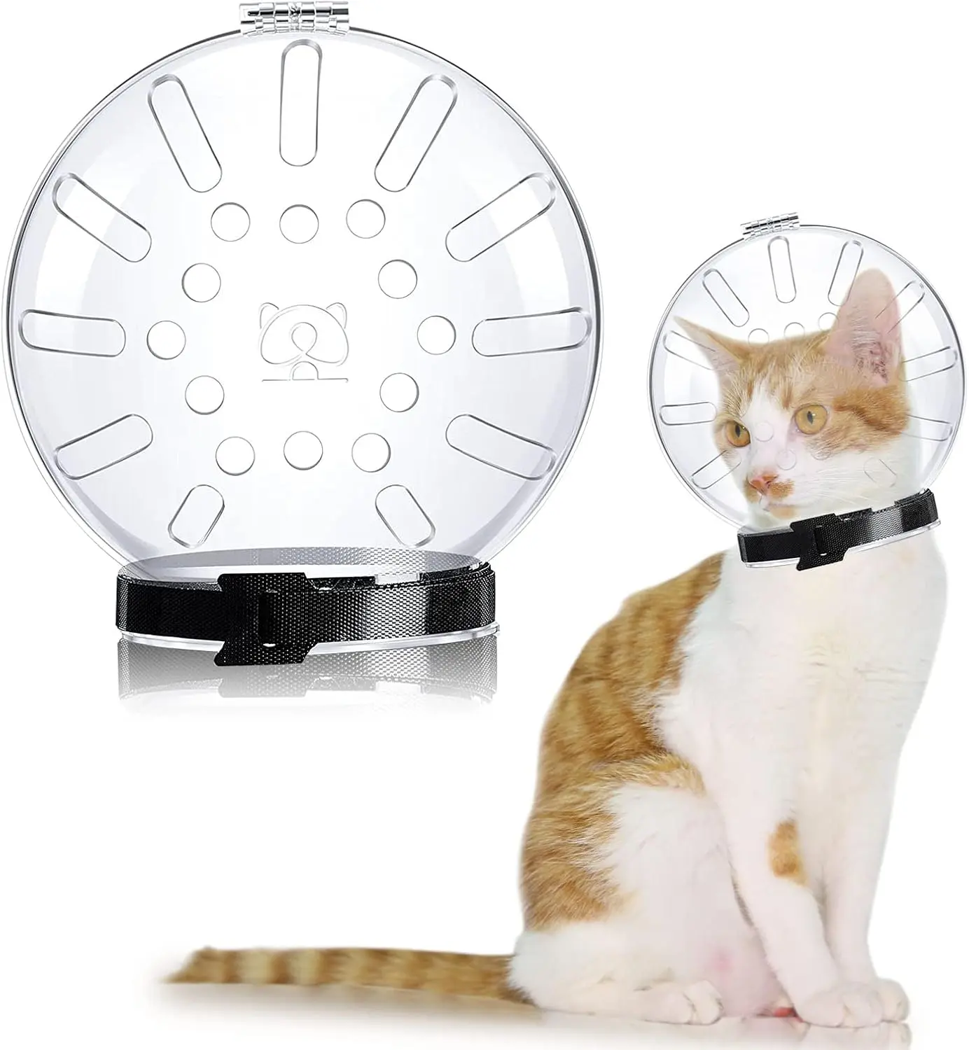 Upgraded Cat Muzzle Grooming Cat Mouth Cover Cats Grooming Helmet Cats Helmet, Adjustable Hood Anti Bite Muzzles Pet Bathing,Taking Injections,Trimming Nails, M