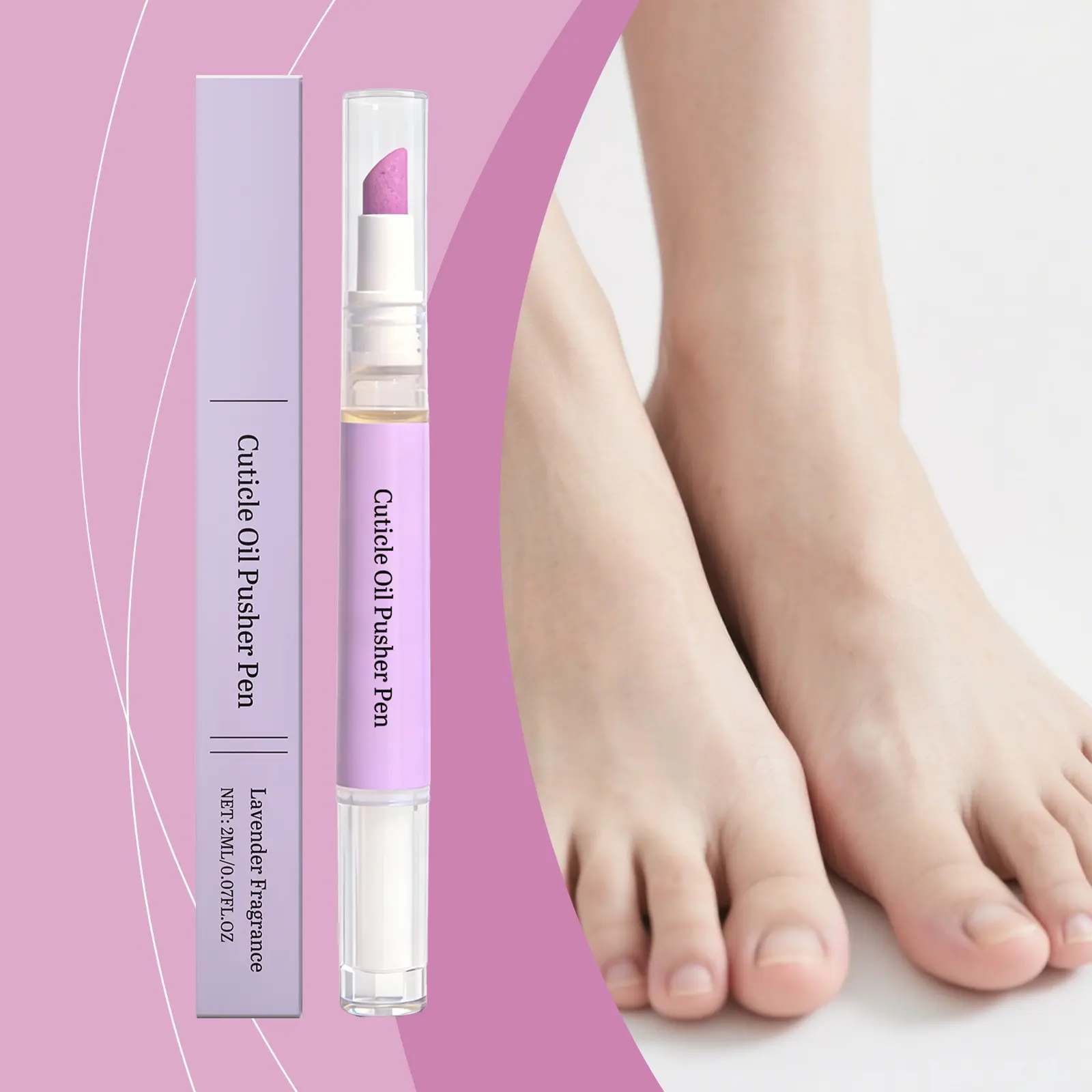 1 Pc 2-in-1 Cuticle Oil Pusher Pen, Ceramic Cuticle Remover Pen, Gentle Exfoliation, Moisturizing & Brightening for Dry Damaged Nails & Hangnails, Portable Nail Care Tool